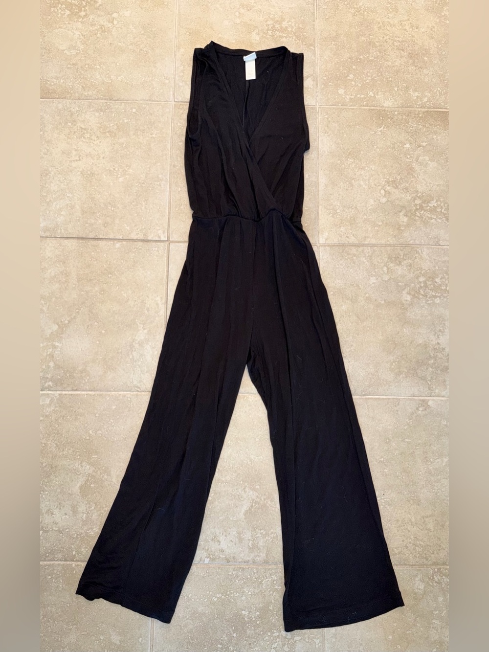 NEW H&M Black Sleeveless V-Neck Wide-Leg Jumpsuit